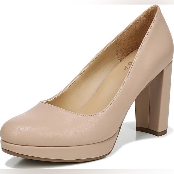 Naturalizer Shoes - Naturalizer Women’s Berlin Chunky High Heel Platform Pump, Nude/Beige, 10W